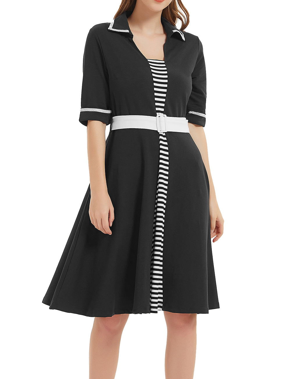 Yieks Women's 50s Nautical Sailor Dress YIEKS Yieks Women's 50s Nautical Sailor Dress YIEKS